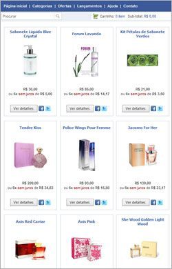 Capa da loja no Facebook