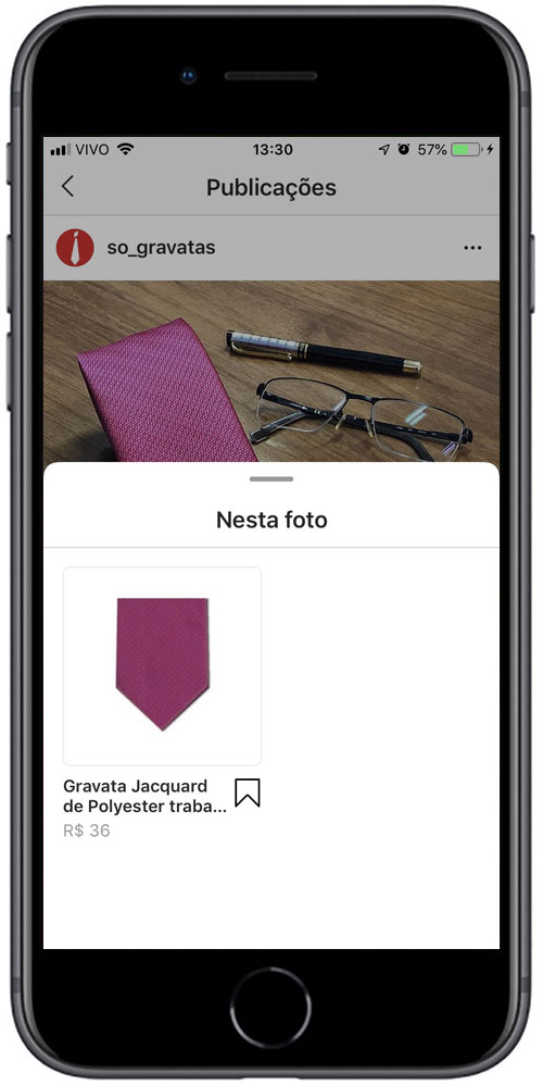 Produtos do catlogo exibidos no Instagram