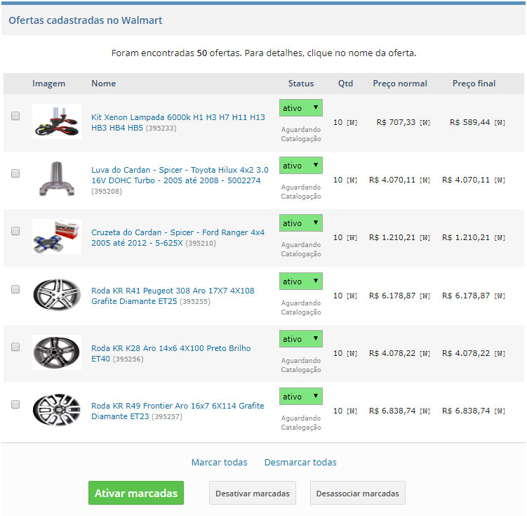 Ofertas cadastradas Ofertas cadastradas
