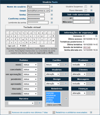 Ficha de cadastro de usuários